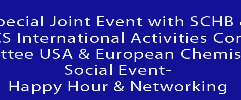 SATURDAY, 12/5/20: Special Joint Event with SCHB & ACS International Activities Committee USA & European Chemists Social Event-Happy Hour & Networking at 2pm ET